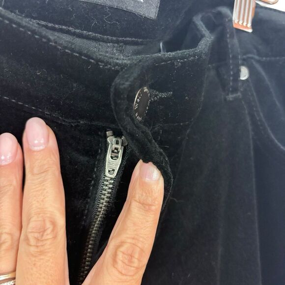 Well Worn Women's High Rise Luxe Velvet Tapered Pants Black Size 16 - Picture 6 of 10